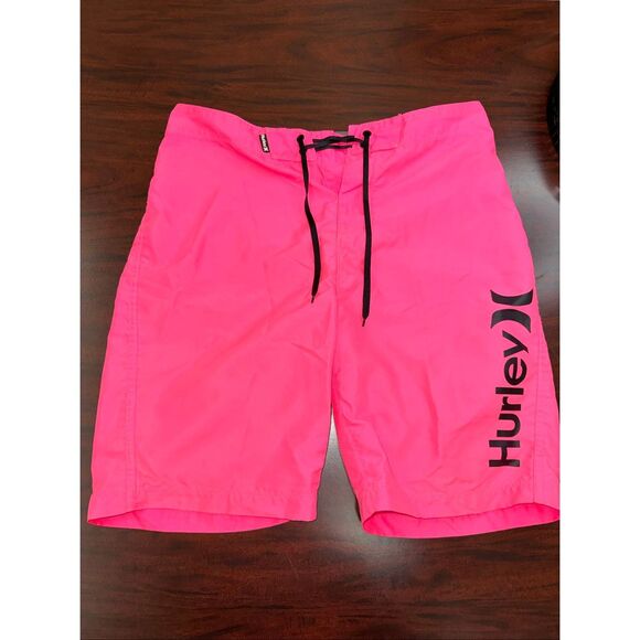 Hurley Hot Pink Men’s Swim Trunks Size 30 - Picture 1 of 9